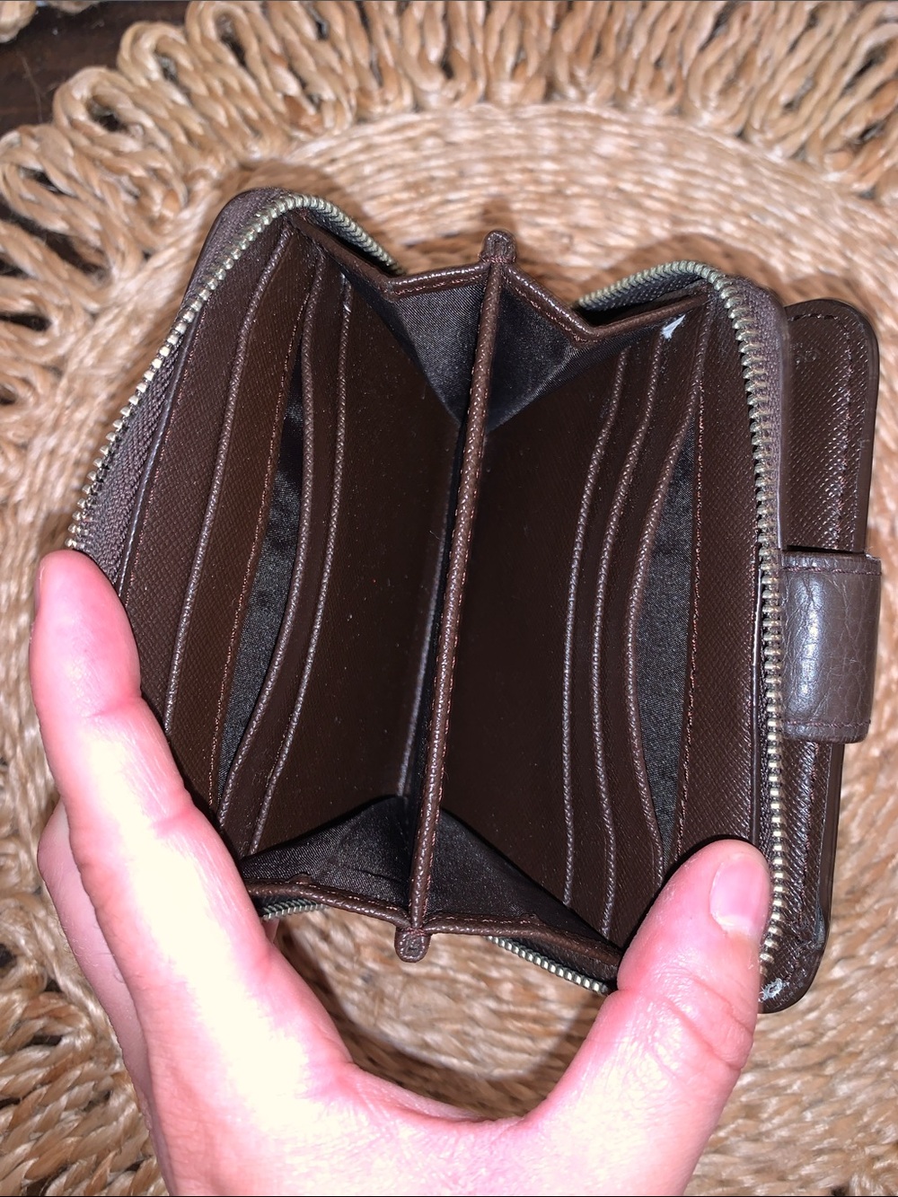 Coach Parker Brown Signature Canvas and Leather Zip Wallet - Picture 4 of 11